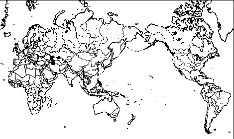 ミラー図法世界白地図